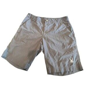 Spyder Ryder Shorts Grey Mens XL Style 177670 Zip with belt loops